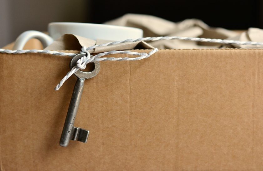 carton de déménagement, clé nouvel appartement