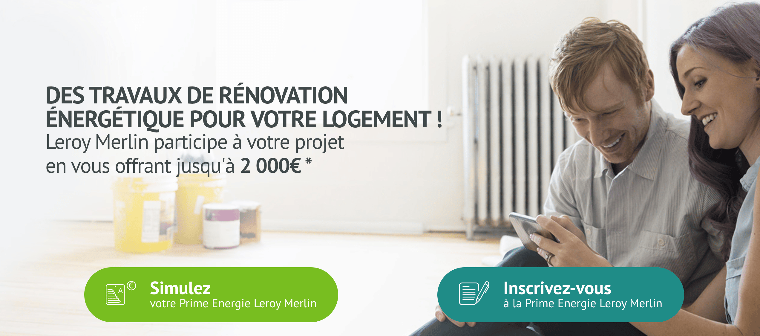 Prime travaux économies d'énergie avec Leroy Merlin