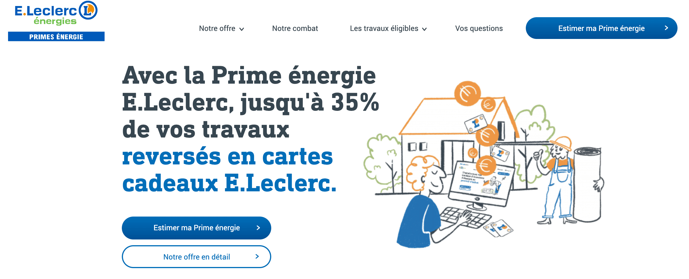 Prime travaux économies d'énergie avec E.Leclerc